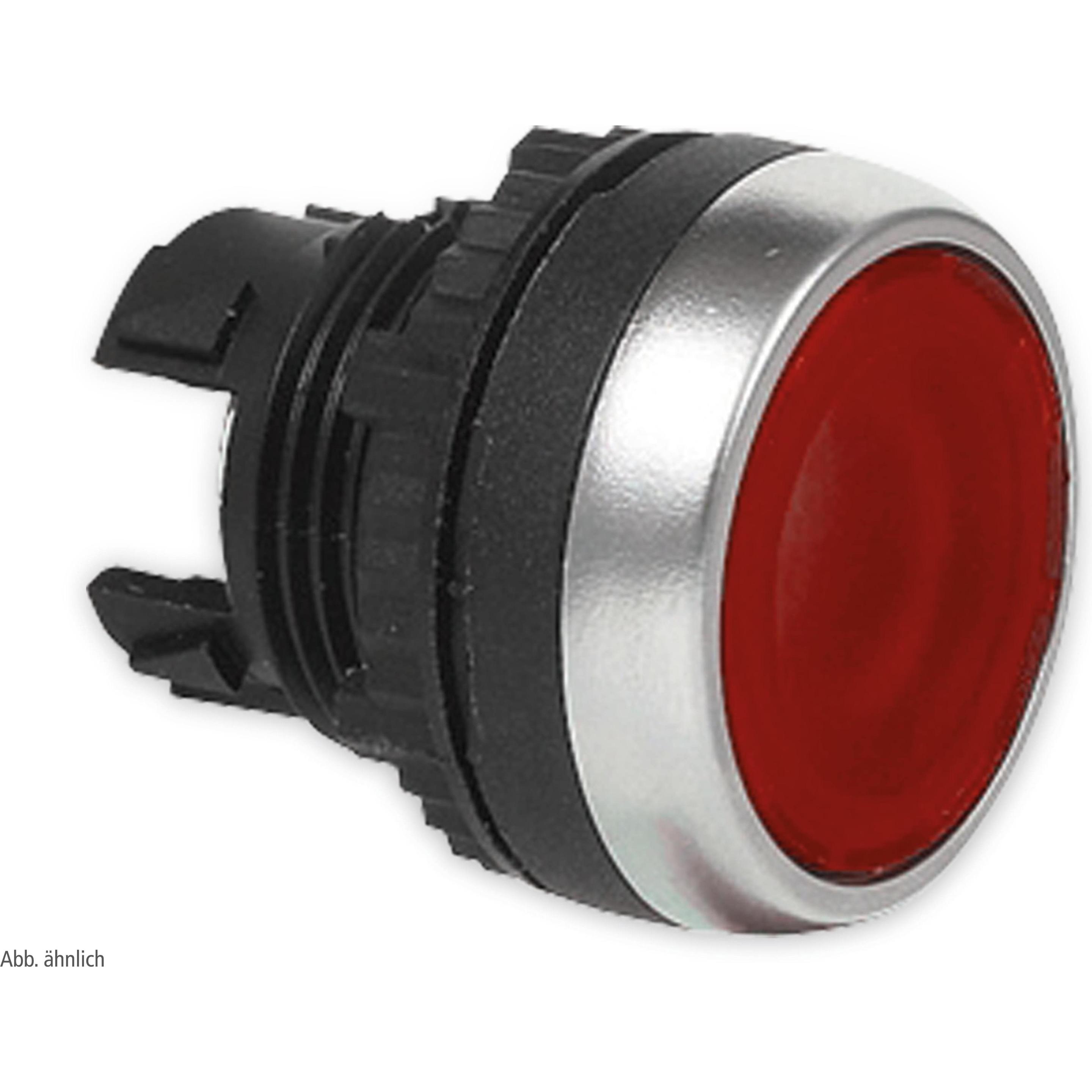 Baco Befehls- und Meldegeräte, L21CH10, Druckschalter flach, beleuchtbar, rot, 22 mm, Taster + Schalter, Rot