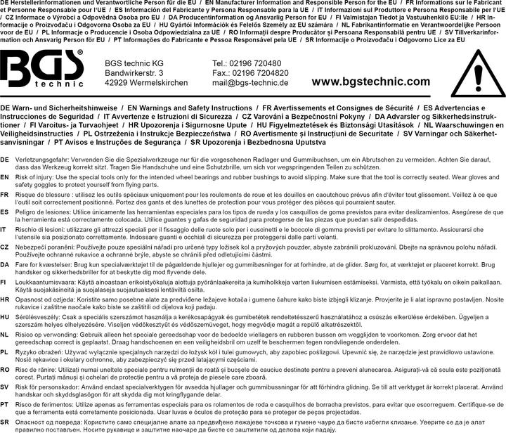 Actual product image BGS Wheel Bearing Tool Set for Mercedes-Benz 4 pcs.