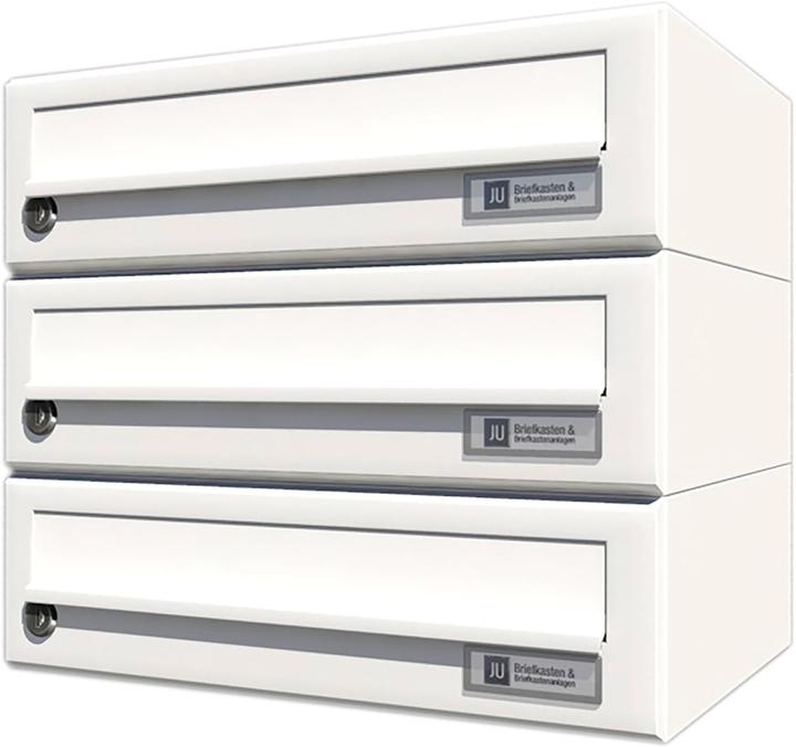 Produktbild Junie JU Hausbrieffachanlage 3-teilig, 375 x 330 x 280 mm, Stahl weiss RAL 9016