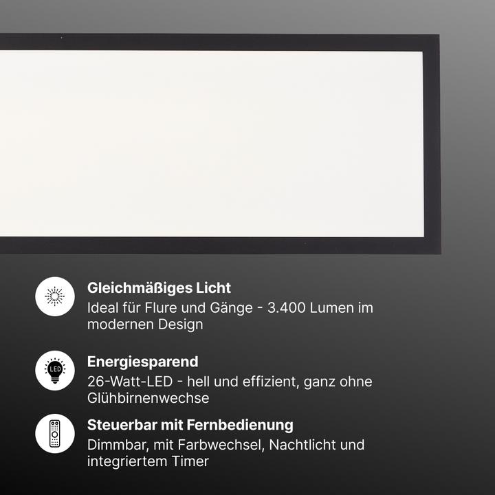 Actual product image Brelight Briston LED surface-mounted ceiling panel 100x25cm black (3400 lm)