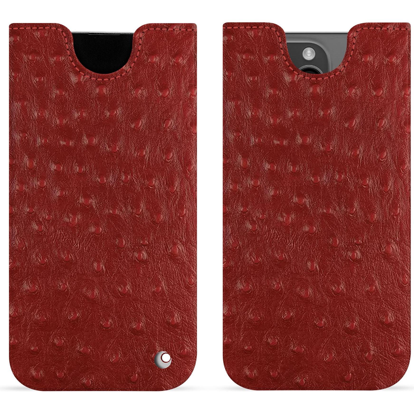 Noreve Lederschutzhülle (Apple iPhone 15 Pro Max), Smartphone Hülle, Rot