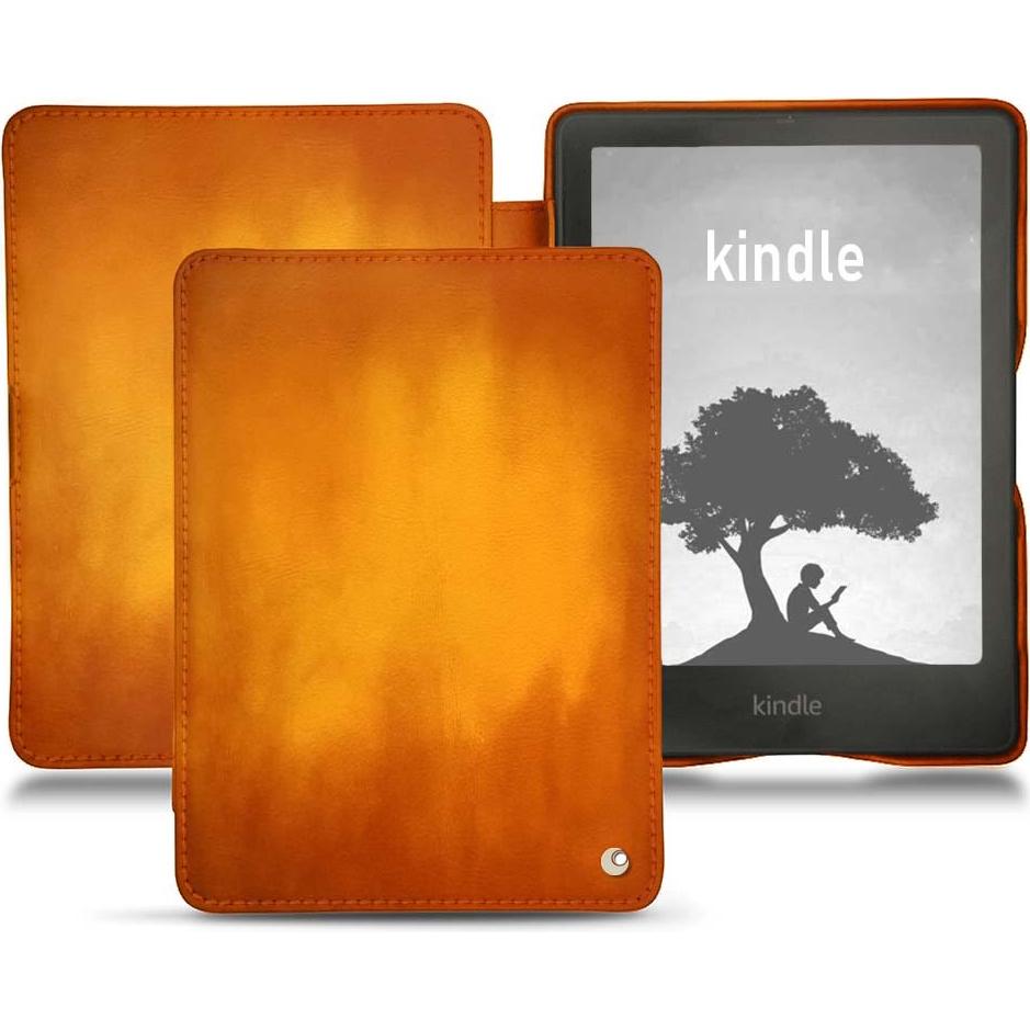 Noreve Lederschutzhülle horizontal (Kindle Signature Edition), Tablet Hülle, Orange