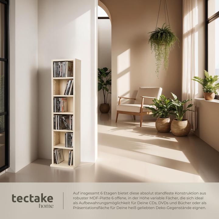 Actual product image tectake CD stand shelf (21 x 20 x 90 cm)