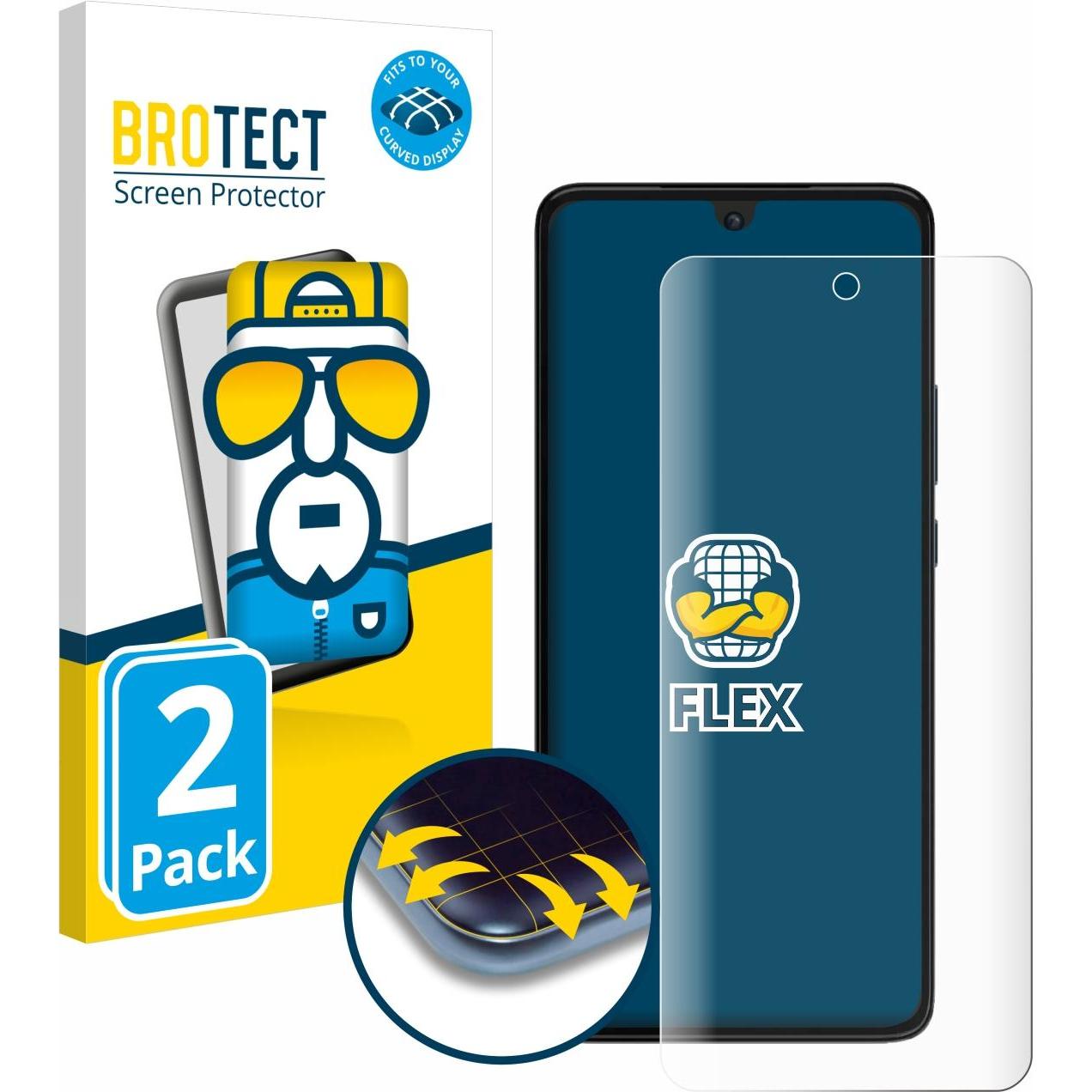 BROTECT Full-Cover Displayschutz (2 Stück, Motorola Moto G84), Smartphone Schutzfolie, Transparent