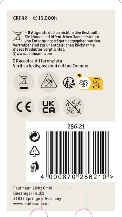 Image du produit Paulmann Lampe à usage général (E27, 9 W, 1055 lm, 1 x, E)