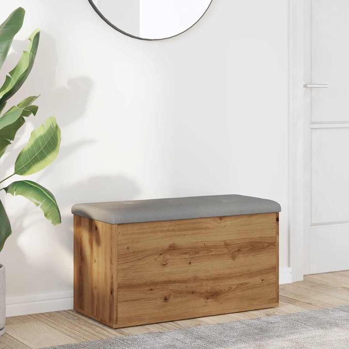 Immagine prodotto VidaXL Panca con portaoggetti Rovere Artigianale 82x42x45 cm Materiale in legno Panca per scarpe (42 cm)