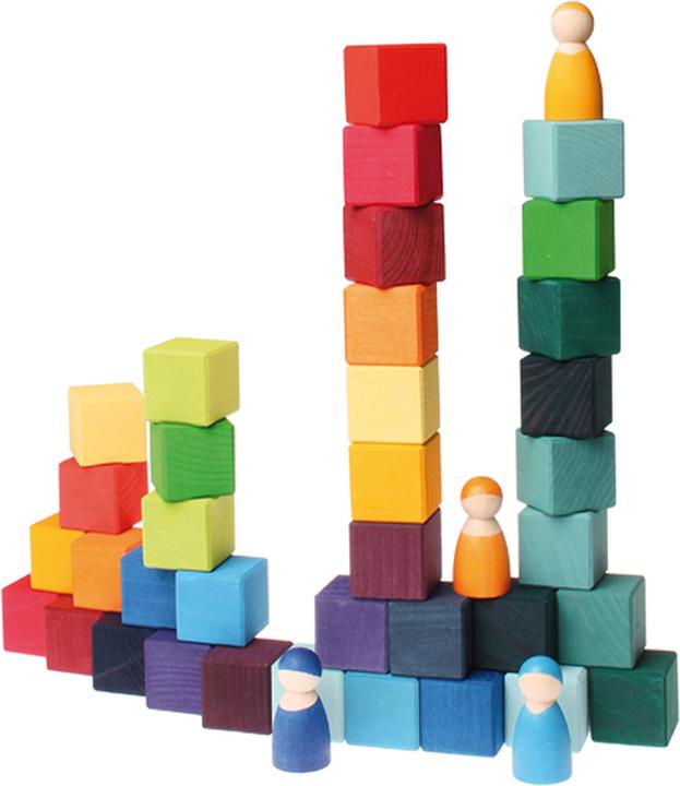 Actual product image Grimm's 36 cubes, rainbow