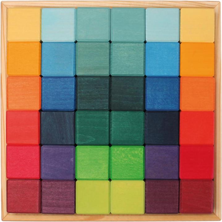 Actual product image Grimm's 36 cubes, rainbow