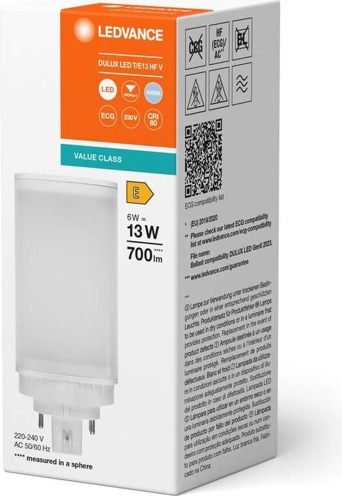 Immagine prodotto Ledvance Lampada compatta a LED (GX24q-1, 6 W, 700 lm, 10 x, E)
