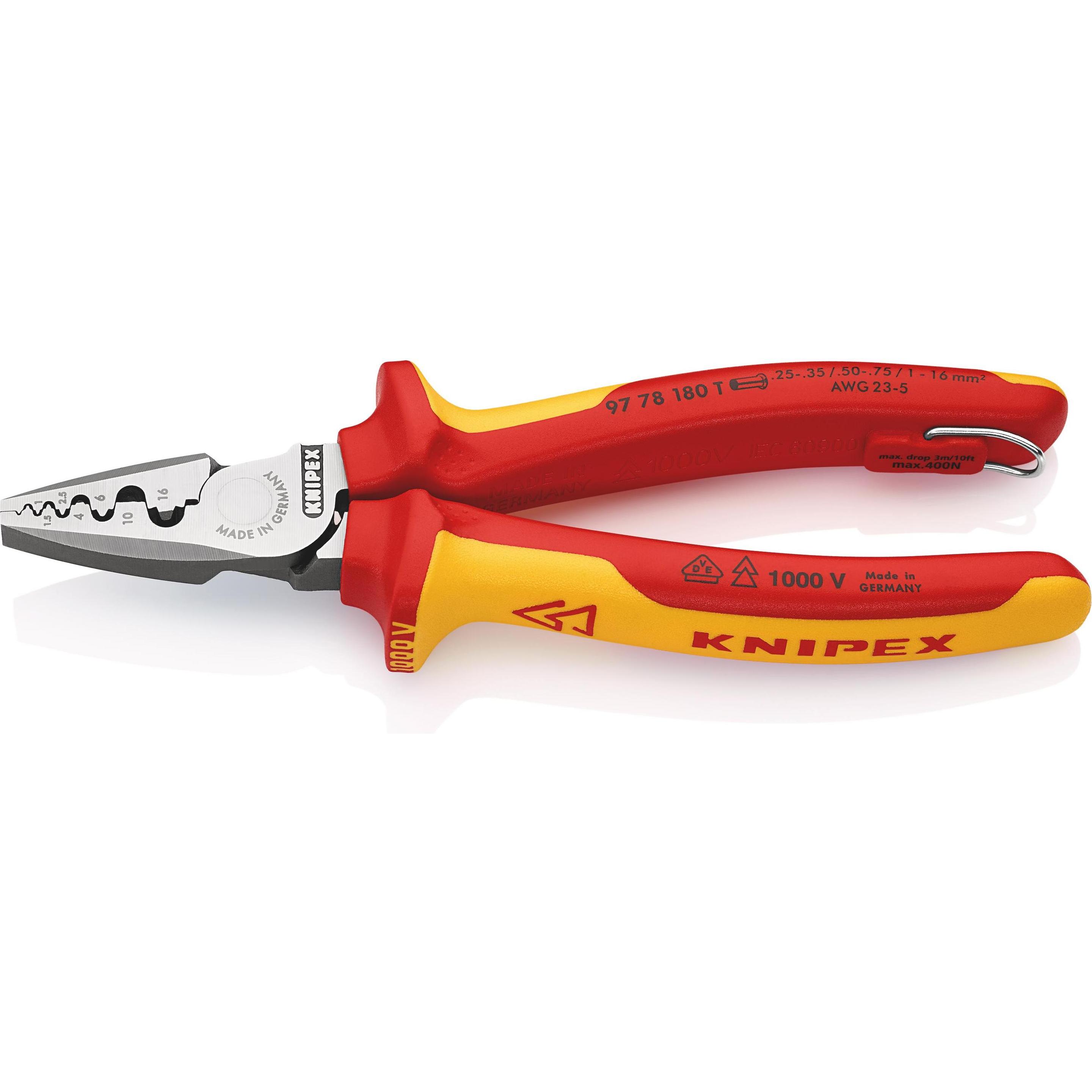 Knipex, Zange, Crimpzange für Aderendhülsen (180 mm)