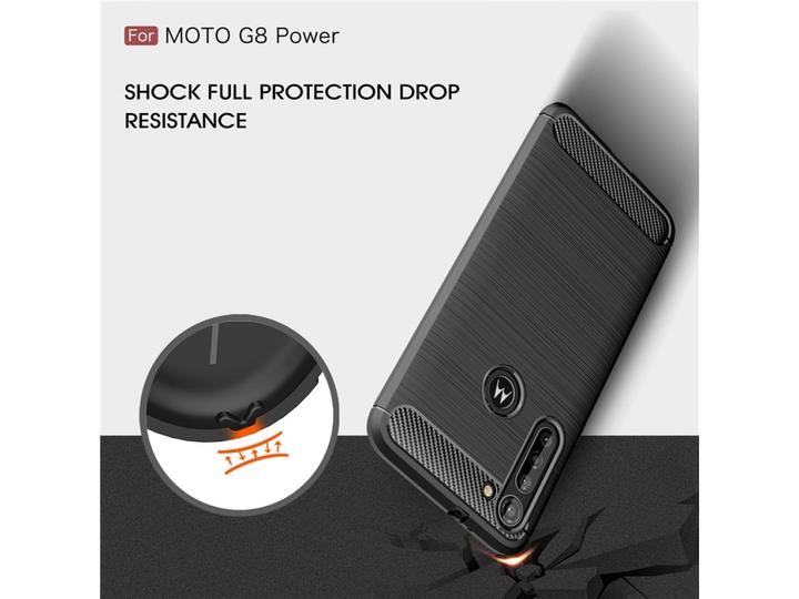 Produktbild Screenguard Motorola Moto G8 Power Hülle Carbon Brushed Soft TPU (Motorola Moto G8 Power)