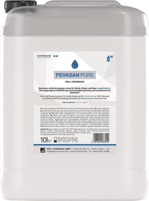Produktbild Paul Voorman Handreinigung Pevasan PURE 10l ph-hautneutral Kanister PAUL VOORMANN (Flüssigseife, 10000 ml)