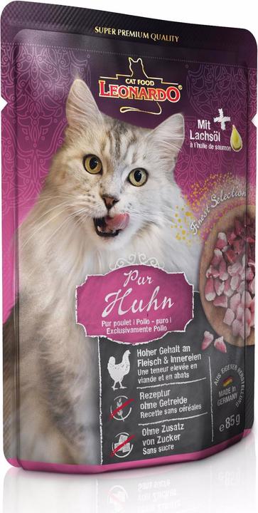 Image du produit Leonardo Cat Food Nourriture humide au poulet pur, 85 g (Adulte, 16 pcs, 1360 g)