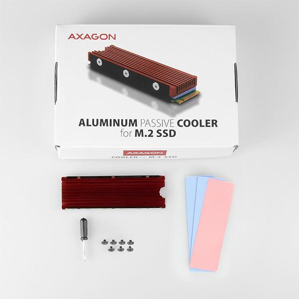 Productafbeelding Axagon CLR-M2 passief M.2 SSD koellichaam - 2280, aluminium