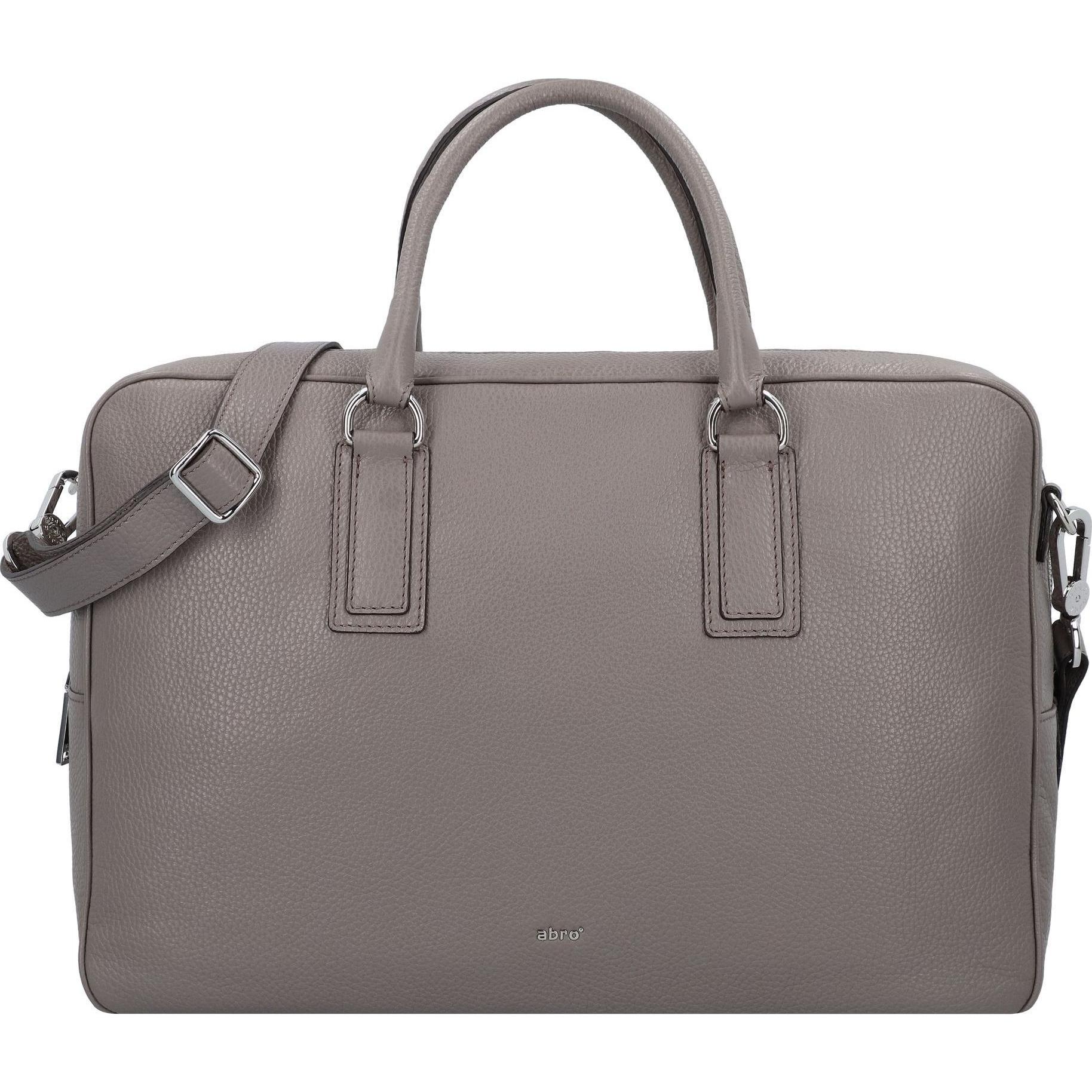 Abro, Handtasche, Adria Schultertasche Leder 39 cm, Grau