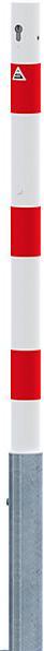 Image du produit kaiserkraft Poteau de délimitation, Ø 60 mm, blanc / rouge
