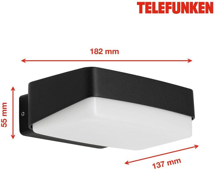 Produktbild Telefunken MAINZ LED Aussenwandleuchte IP44 14W Schwarz IP44 Neutralweiss (IP44)