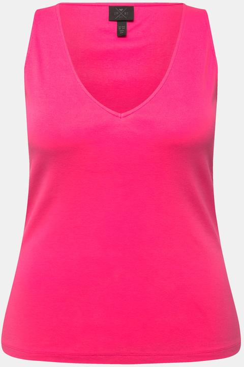 Actual product image Ulla Popken Ribbed V-Neck Tank (60)