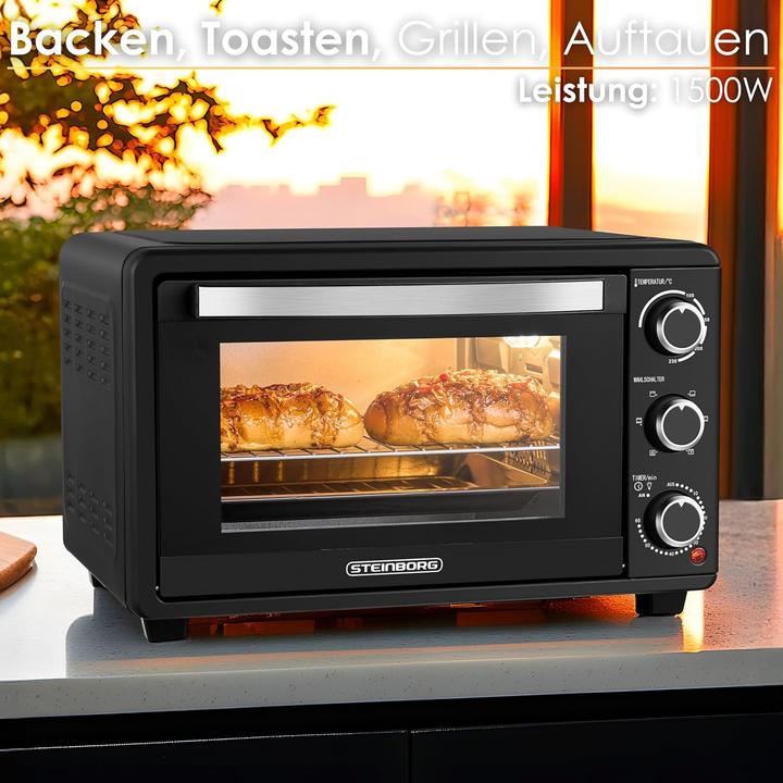 Actual product image Steinborg Mini-Backofen mit Umluft und Timer (25 Liter)