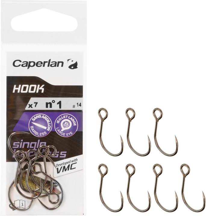 Actual product image Caperlan hook single barbless 150256