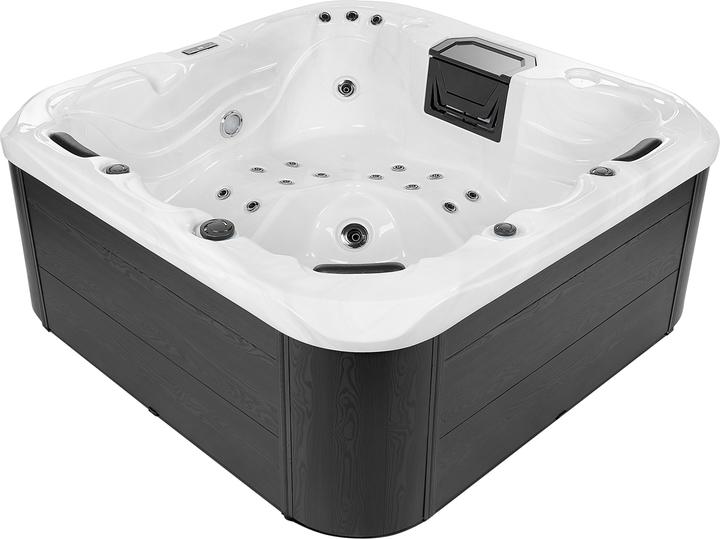 Beliani Whirlpool Outdoor weiss mit LED quadratisch 200 x 200 cm LASTARRIA (5 Pers.)