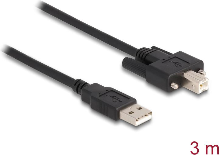 Produktbild Delock USB 2.0-Kabel USB A - USB B 3 m (3 m, USB 2.0)