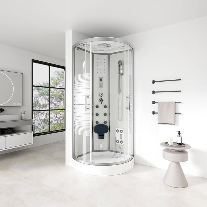Actual product image Home Deluxe Steam shower with waterfall MANTA L steam sauna, 100x100x220cm