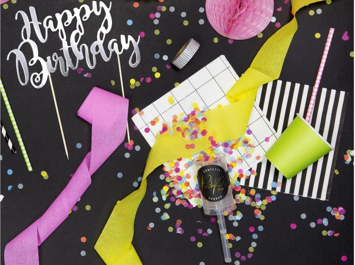 Actual product image Partydeco Confetti Cannon Push Pop Ø 8 mm, 1 piece, Multicolor (1 Piece)
