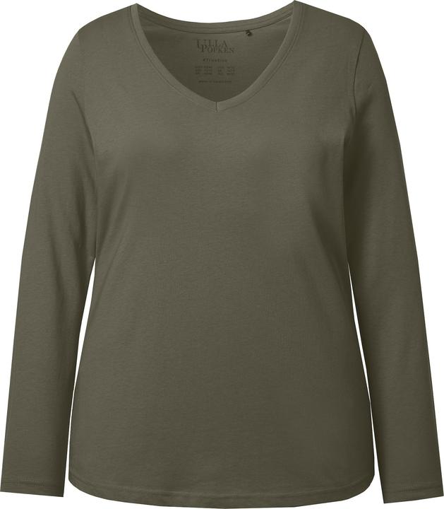 Produktbild Ulla Popken Shirt, Slim, V-Ausschnitt, Langarm (42, 44)