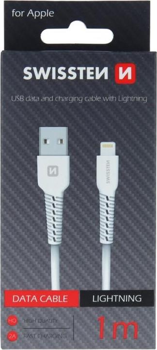 Actual product image Swissten USB To Lightning Data Cable 1.0m White (1 m)