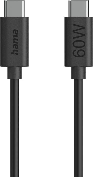 Immagine prodotto Hama USB-Kabel, USB-C - USB-C, 1,2 m, Schwarz (1.20 m, USB 2.0, 60 W)