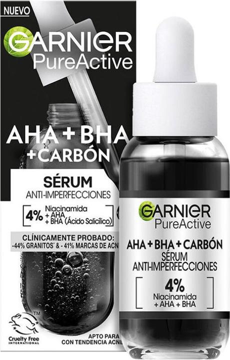 Actual product image Garnier Pure Active Aha Bha Carbón Sérum Anti-Imperfecciones 30ml (30 ml)