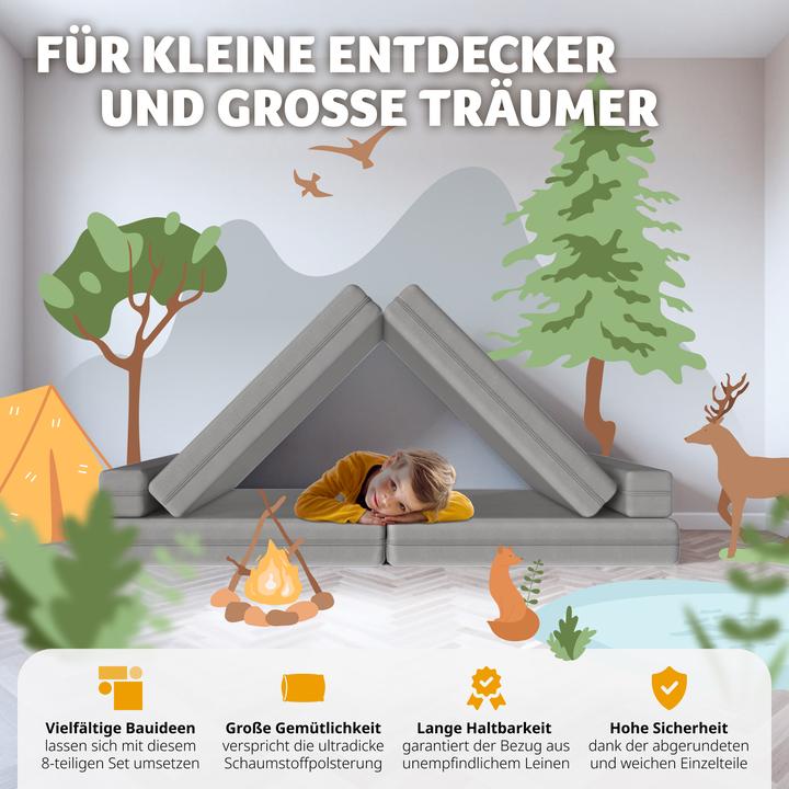 Actual product image tectake Play sofa Lilly, 8-piece, with sleeping function (Children sofa)