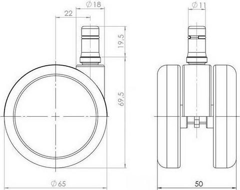 Actual product image Hjh Office 5x ROLO 11mm/65mm