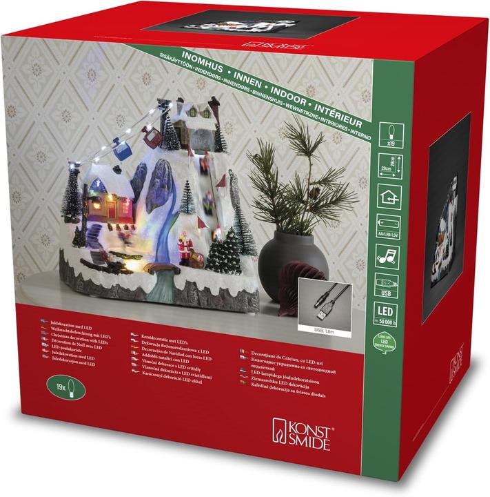 Actual product image Konstsmide LED Figure Ski Run with Music, 28 cm, Multicoloured