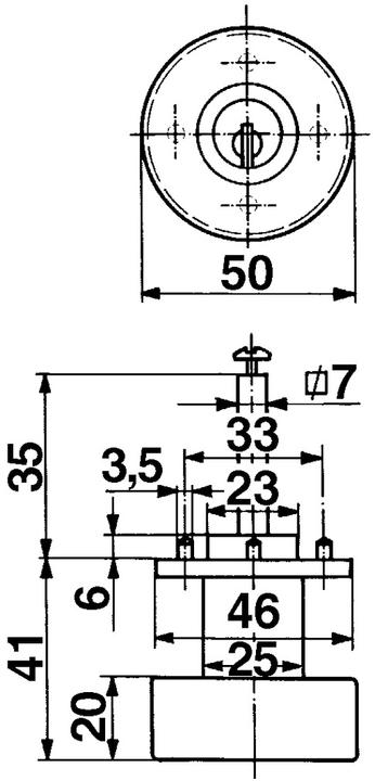 Produktbild Heusser Drehknöpfe 3411 / 3412 (Türgriff)
