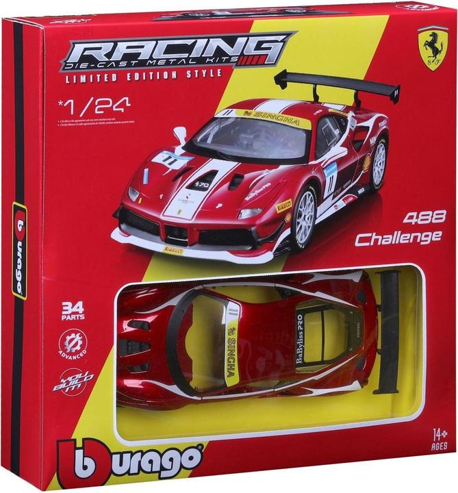 Immagine prodotto Bburago Ferrari Racing kit 488 Challenge 1/24 rosso