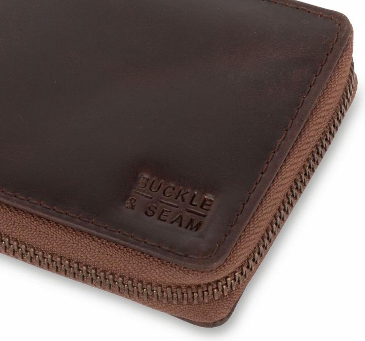 Actual product image Buckle & Seam Leather Wallet Grind