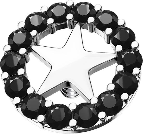 Immagine prodotto Star Piercing Dermal Anchor argento stella cerchio nero (Ottone, Acciaio chirurgico 316L)