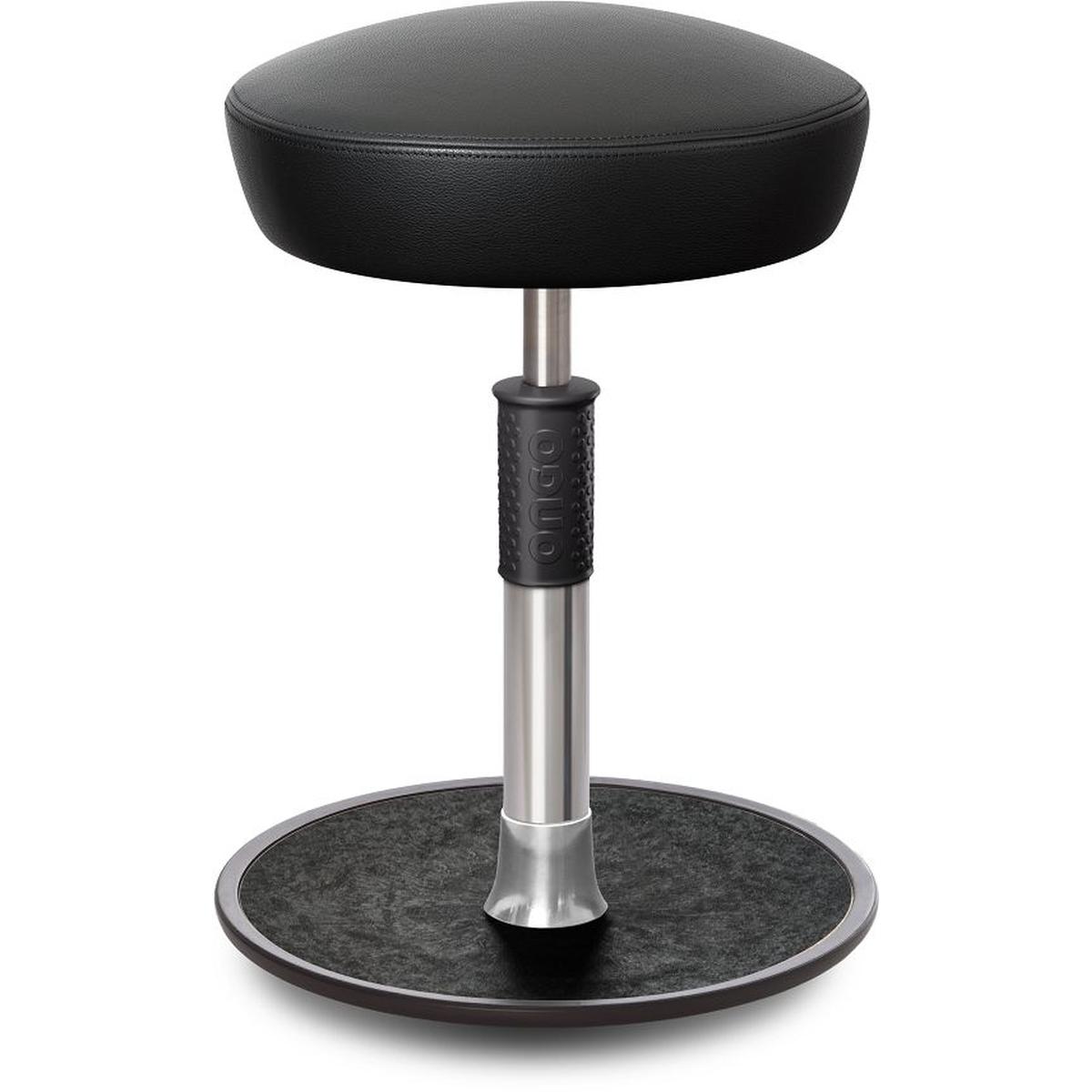 Ongo, Bürostuhl, Sitz- Stehhocker Free Regular Hutsitz Boxmark Leder schwarz chrom /schwarz