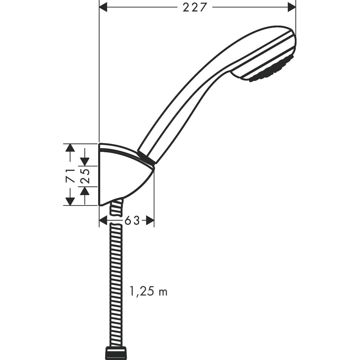 Thumbnail - hansgrohe, Duschbrause, Crometta 85 Duschkopfhalterungset 1 Strahlart mit Duschschlauch 125 cm (1 Strahlarten, 16 l/min)