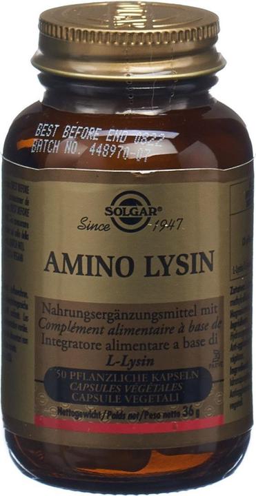 Produktbild Solgar Amino Lysin Pflanzliche Kapseln (50 Stk) (50 Stück, Kapseln, 160 g)