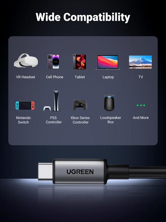 Produktbild Ugreen USB C – USB C (5 m, USB 3.2 Gen 1, 60 W)