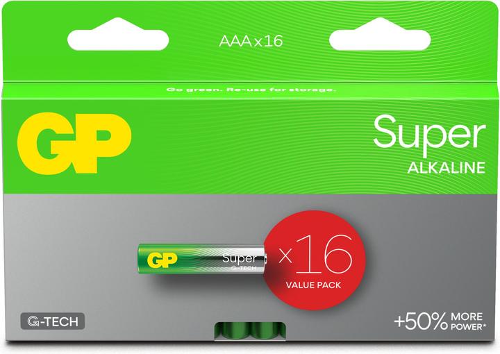 Produktbild GP Batteries GP Super Alkaline AAA battery, 24A/LR03, 16-pack (16 Stk., AAA)