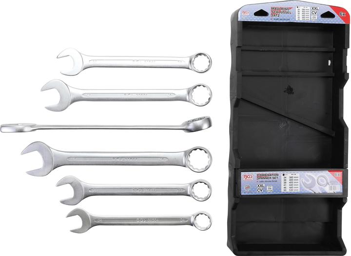 Actual product image BGS Combination Spanner Set extra long 34 - 50 mm 6 pcs. (50 mm, 38 mm, 34 mm, 36 mm, 41 mm, 46 mm)