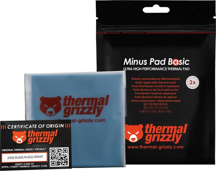 Actual product image Thermal Grizzly Minus Pad Basic - 100x100x2,0 mm (2er Pack) (2 mm)