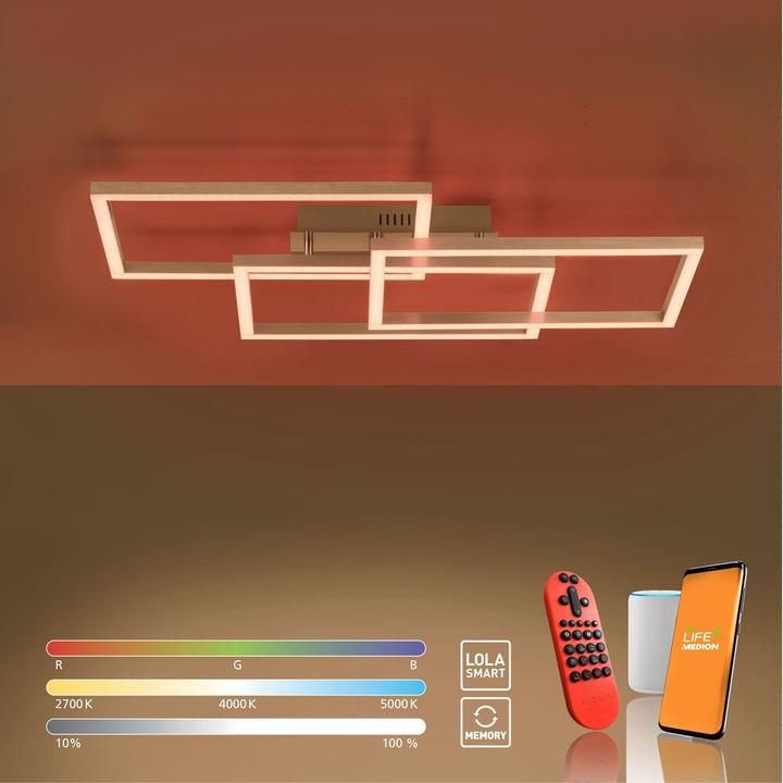 Produktbild Just Light LED Deckenlampe LOLAsmart - MAXI Steuerbar per Tuya App, CCT RGB dimmbar Fernbedienung (3240 lm)