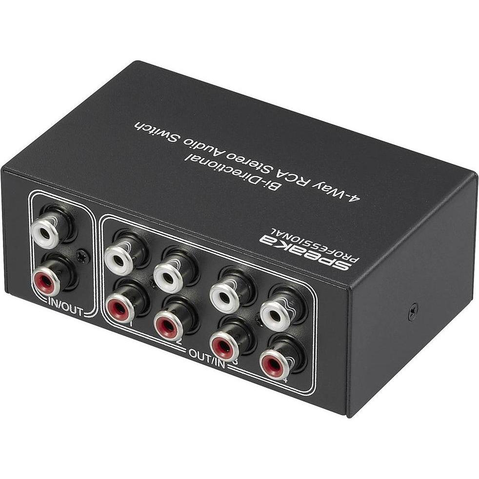 Thumbnail - SpeaKa Professional 1+4 Port Cinch-Audio-Switch mit Audio-Ports, Switch Box