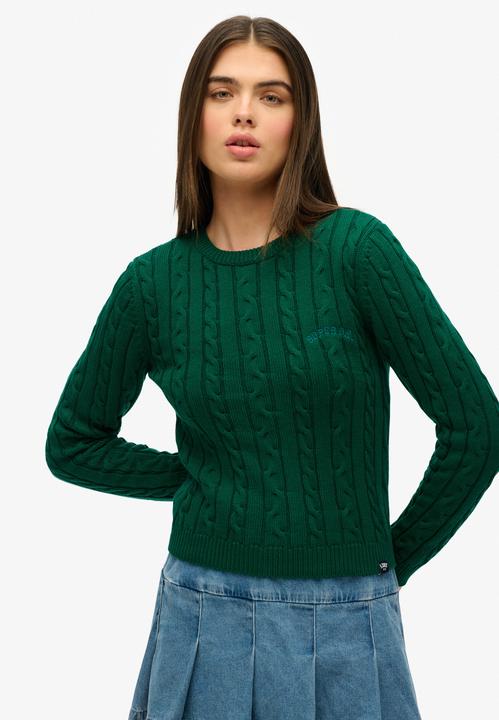 Produktbild Superdry Feinstrickpullover mit Zopfdesign, Rundhalsausschnitt, Damen (M)