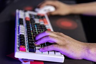 Actual product image Marvo Monka KG991W Mechanical Keyboard RGB Blue Switch Wireless KG991W (US, Cable, Wireless)